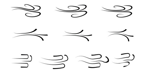 Wind blow line vector. Wind icon set for web, banner, web design, graphic design, website. 