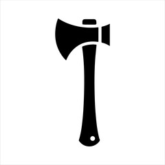 Lumberjack axe silhouette on white background. Lumberjack axe icon sign vector illustration design.