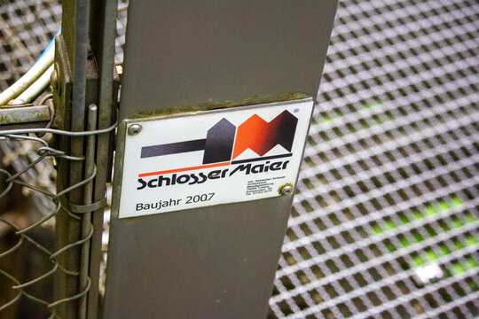 Germany, 8, June, 2024: Industrial metal structure with Schlosser Maier label.