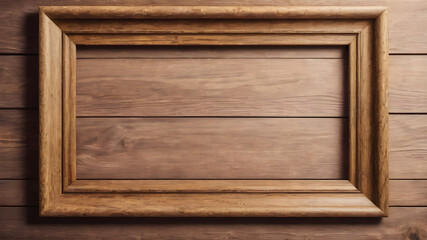 Fototapeta premium wooden picture frame, wooden background