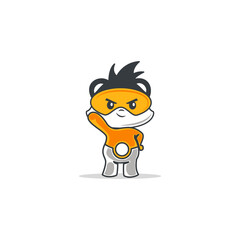 Mascot cartoon character with glasses, vector design illustration