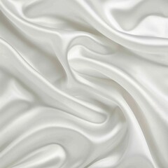 Obraz premium Smooth and silky white fabric texture with gentle folds, giving a luxurious and elegant appearance