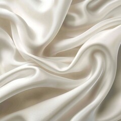 Obraz premium Smooth and silky white fabric texture with gentle folds, giving a luxurious and elegant appearance