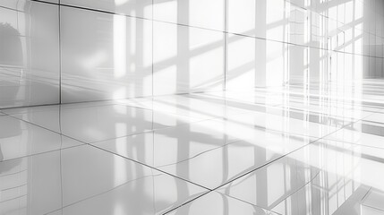 Obraz premium Smooth white ceramic tile texture with a glossy finish