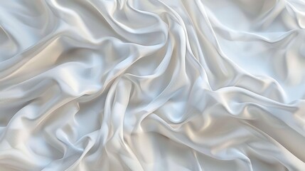 Fototapeta premium Smooth white fabric texture with gentle creases, providing a soft and elegant feel