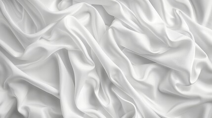 Fototapeta premium Smooth white fabric texture with gentle creases, providing a soft and elegant feel