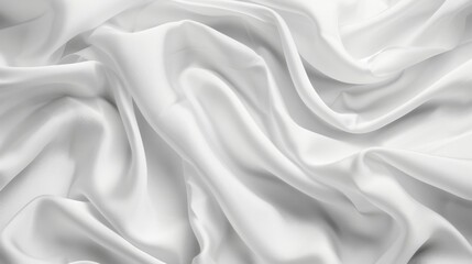 Smooth white fabric texture with gentle creases, providing a soft and elegant feel