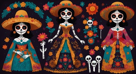Fototapeta premium mexican day of the dead catrina