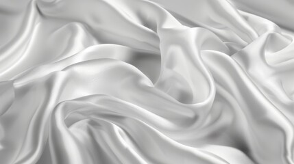 Fototapeta premium Smooth white silk texture with gentle folds, giving an elegant and luxurious appearance
