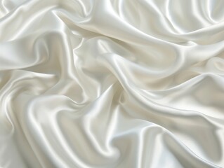 Fototapeta premium Smooth white silk texture with gentle folds, giving an elegant and luxurious appearance