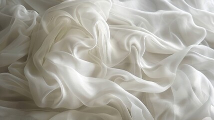 Obraz premium Subtle white chiffon texture with a soft and flowy feel