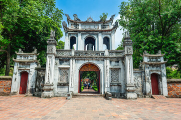 The gate of The Temple of Literature, also known as Văn Miếu Quốc Tử Gi&aacute;m in Vietnamese, is a place of great historical and cultural significance in Hanoi, Vietnam. 