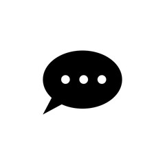 Speech bubble icon vector flat black trendy style illustration for web and app on white background..eps