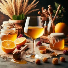 Sweet Yellow Honey Wine Meade Ready to Drink
