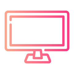 television Line Gradient Icon