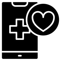 Fototapeta premium Digital Health Icon