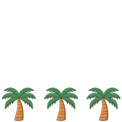 Obraz premium Adorable palm tree artwork with ample room for text on a clean white background. 