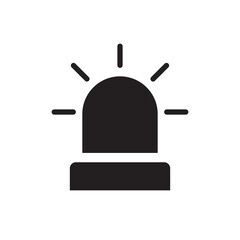 Flasher siren vector icon.  Alarm signal simple black flat trendy style illustration for web and app on white background..eps
