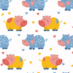 Obraz premium animal cartoons arranged in an uncluttered fashion