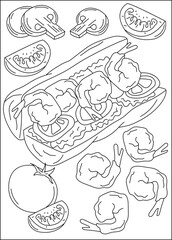 po food dish coloring book page