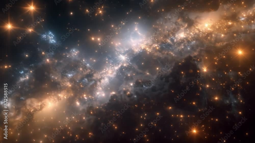 Aufkleber this stunning view of a nebula with glowing stars. space background