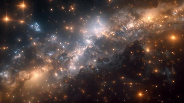 This stunning view of a nebula with glowing stars. Space background