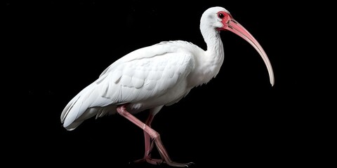 White Ibis (Eudocimus albus) A Bird Species Found in Tropical and Subtropical Regions of America. Concept Birds, Wildlife, Tropical Regions, White Ibis, America