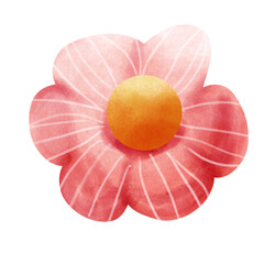 Pink flower watercolor 