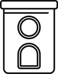 Simple line drawing of a pet carrier box, ideal for pet shop and animal care visuals
