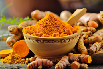 turmeric powder in a container