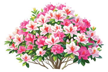 Fototapeta premium vibrant azalea bush vector illustration
