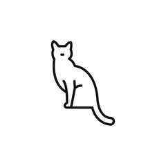 Cat icon. A minimalistic representation of a cat, a common household pet known for its independence and grace. Ideal for use in materials related to pet care, veterinary services. Vector illustration 