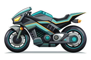 Fototapeta premium futuristic motorcycle vector illustration on white background