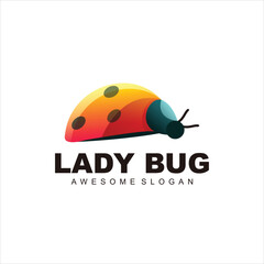 lady bug logo mascot vector design