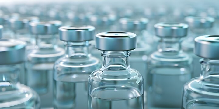 Advancement and innovation in pharmaceutical packaging with filled vials. Concept Pharmaceutical Packaging, Filled Vials, Innovation, Advancement