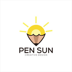 pen logo mascot vector design