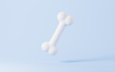 Cartoon pet bone in the blue background , 3d rendering.