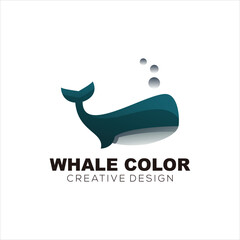 whale logo mascot vector design