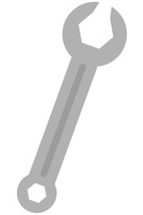 Wrench flat icon for graphic design projects isolated on white background.