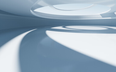 White abstract architecture background, 3d rendering.