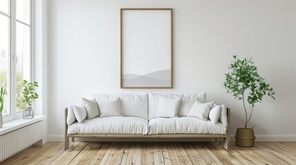 Fototapeta premium Minimalist Living Room Interior Design