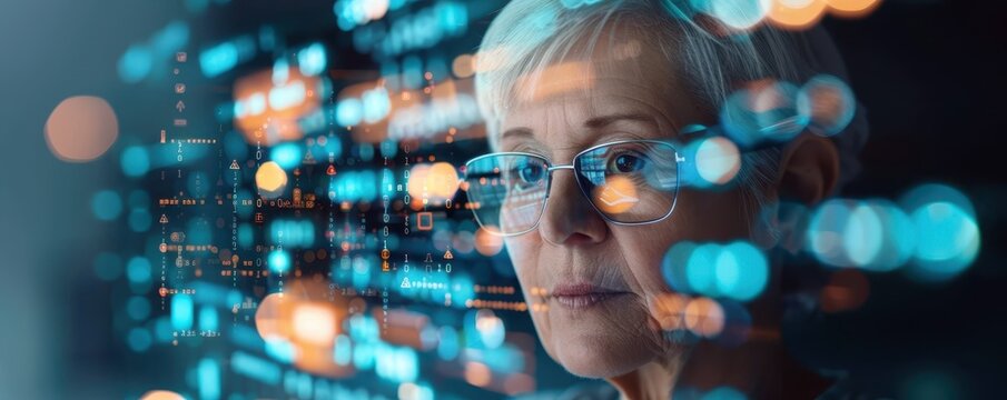 Senior Citizen Strengthening Online Banking Security with Two-Factor Authentication - Powered by Adobe