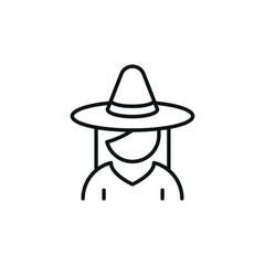 Witch Icon. Simple Witch icon for social media, app and web design. Vector illustration.