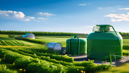 Obraz premium Waste no more, power your home! Biogas digesters turn kitchen scraps into clean fuel