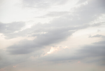Obraz premium Fluffy clouds on Soft sky background for wallpaper and texture, Concept idea of Imaginative clouds nature, Nature abstract composition, Copy space, Selective focus.