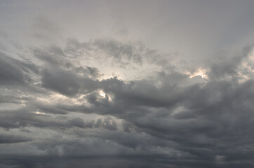 Obraz premium Amazing clouds like a heaven for background wallpaper and texture. The sky is being covered with fluffy white clouds, Concept idea of Imaginative clouds nature, Nature abstract composition, Space for 