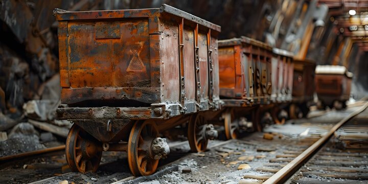 French mine carts repurposed in Communay coal mine after closure in 1951. Concept Coal mining, Industrial history, Repurposed structures, French history