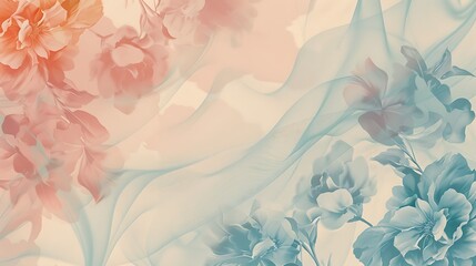 Elegant floral pattern in soft pastel colors exuding charm, delicate, vintage, design
