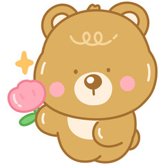 teddy bear with flower