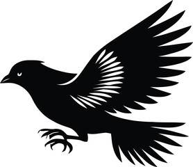 One Bird Vector Silhouette Illustration